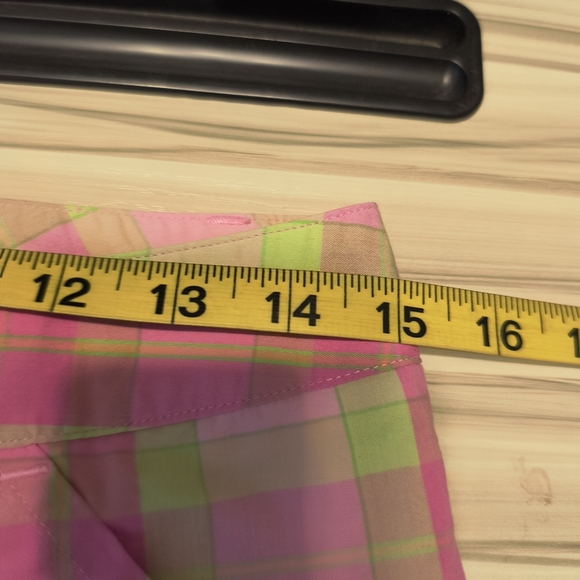 Lilly Pulitzer Pants Womens Size 4 Pink Plaid Flat Front Cropped Vintage - Picture 6 of 8